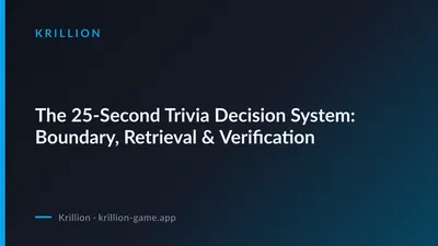 The 25-Second Trivia Decision System: Boundary, Retrieval & Verification